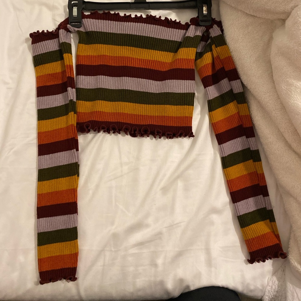 Cropped off the shoulder top